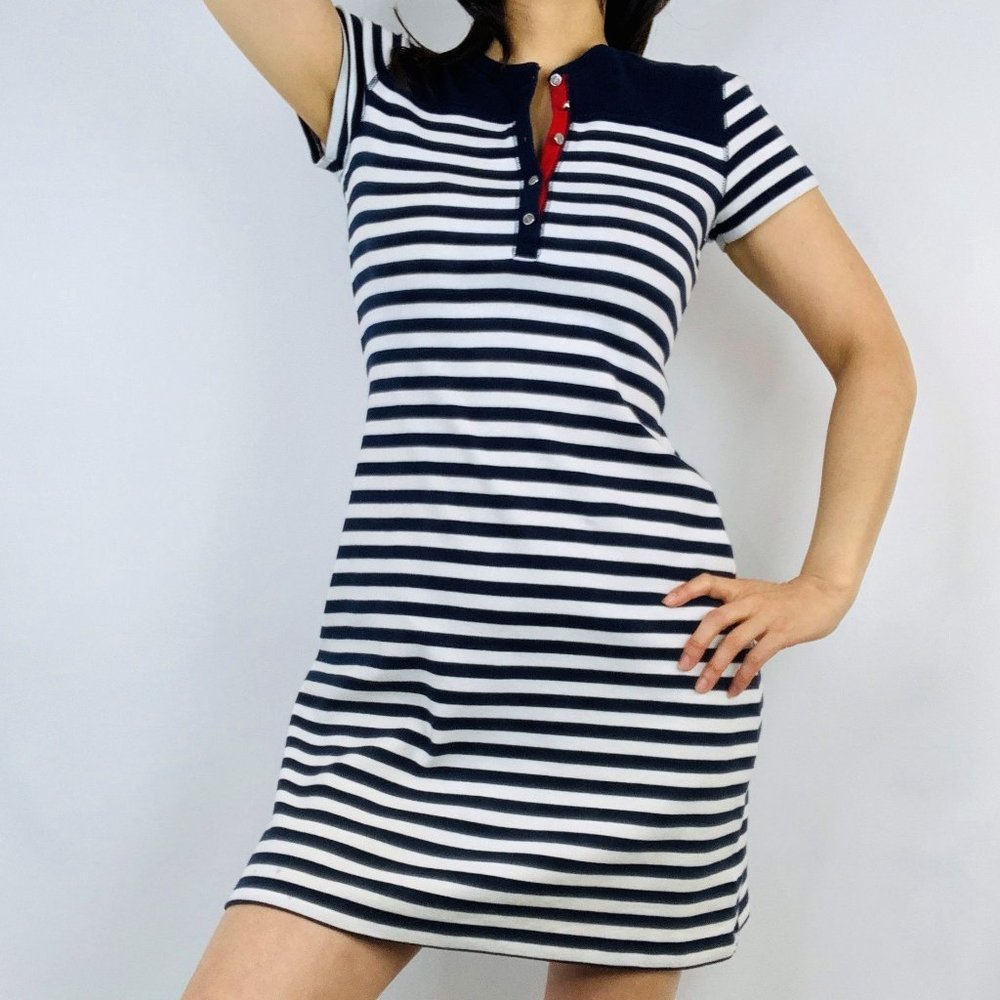 CHAPS Stripe Short Sleeve Dress